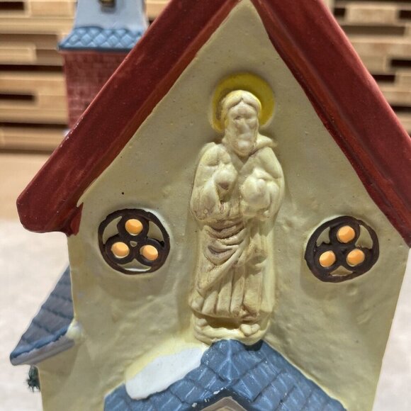 Vintage Dickensville Porcelain Lighted House Church NOMA Christmas Village 1994 - Picture 5 of 14